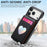 For iPhone 17 Pro Max Case with Mirror Card Holder RFID Blocking Litchi Texture PU PC Phone Back Cover - Black - 5