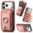 For iPhone 17 Pro Max Magnetic Case Leather Back Cover with Detachable Card Holder Kickstand - Pink - 1