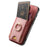 For iPhone 17 Pro Max Magnetic Case Leather Back Cover with Detachable Card Holder Kickstand - Pink - 2