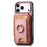 For iPhone 17 Pro Max Magnetic Case Leather Back Cover with Detachable Card Holder Kickstand - Pink - 6