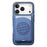 For iPhone 17 Pro Case Twill Texture Leather PC TPU Phone Cover with Detachable Magnetic Card Holder - Blue - 3