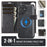 AUTSPACE A05 For iPhone 16 Case Wallet Stand Detachable Leather Magnetic Phone Cover - Black - 2