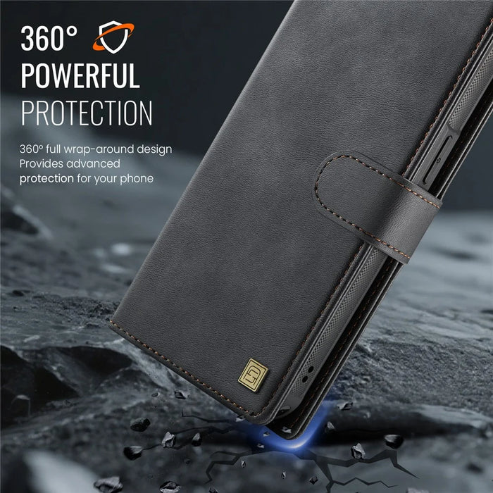 AUTSPACE A05 For iPhone 14 Pro Case Wallet Stand Detachable Leather Magnetic Phone Cover - Black - 5