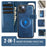 AUTSPACE A05 For iPhone 14 / 13 Case Wallet Stand Detachable Leather Magnetic Phone Cover - Blue - 2