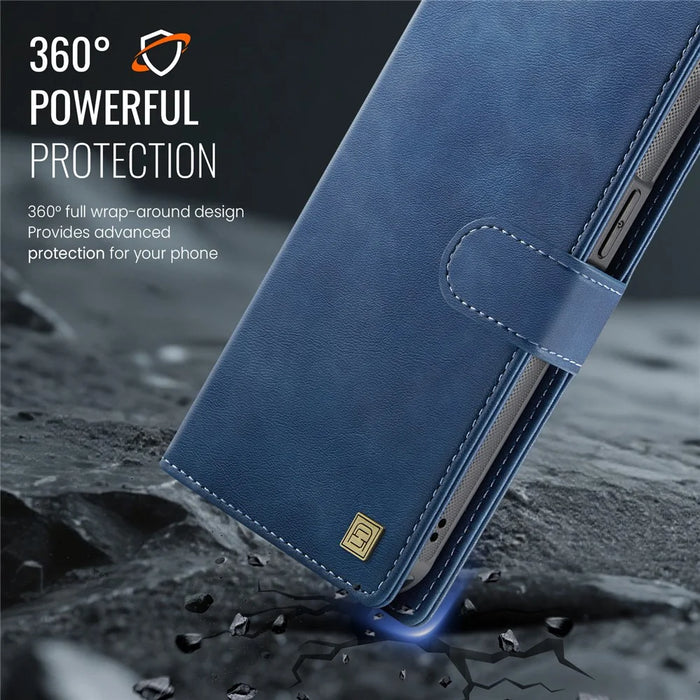 AUTSPACE A05 For iPhone 14 / 13 Case Wallet Stand Detachable Leather Magnetic Phone Cover - Blue - 5