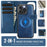 AUTSPACE A05 For iPhone 12 Pro Max Case Wallet Stand Detachable Leather Magnetic Phone Cover - Blue - 2