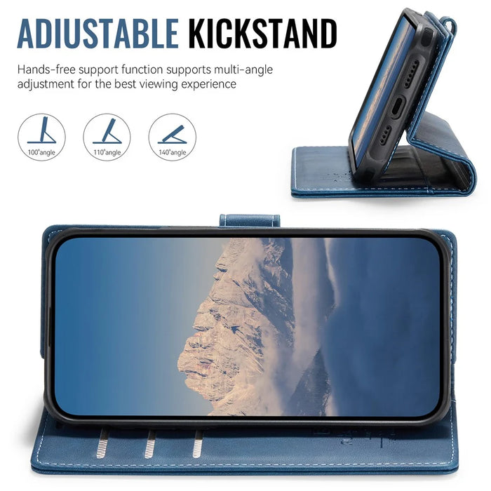 AUTSPACE A05 For iPhone 12 Pro Max Case Wallet Stand Detachable Leather Magnetic Phone Cover - Blue - 6