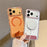 For iPhone 17 Pro Max Case Compatible with MagSafe Clear Acrylic TPU Shockproof Phone Cover with Kickstand - Orange - 3