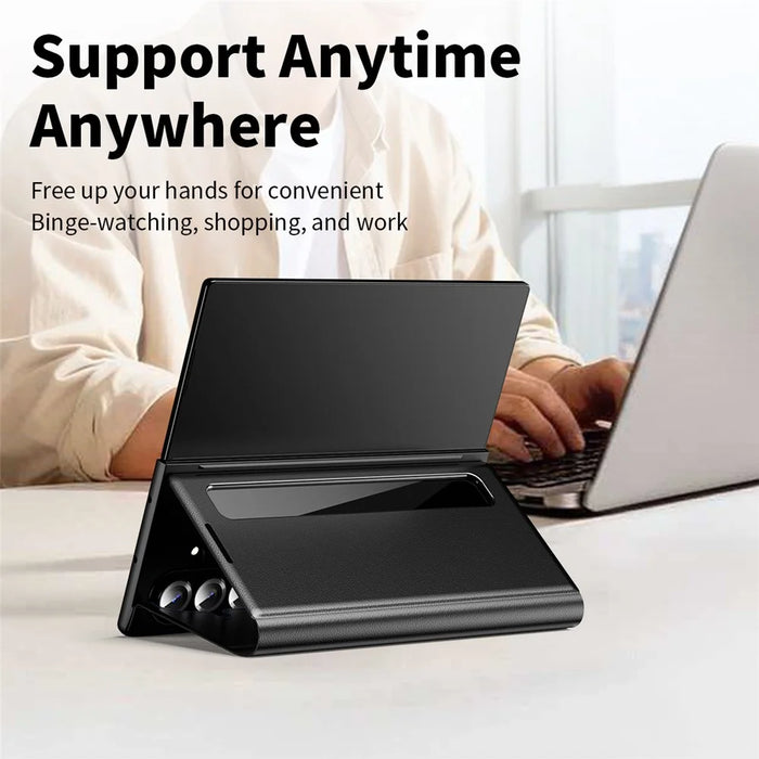 For Samsung Galaxy Z Fold7 5G Case Smart View Window Leather Phone Cover - Black - 4