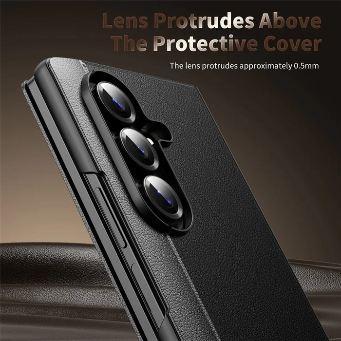 For Samsung Galaxy Z Fold7 5G Case Smart View Window Leather Phone Cover - Black - 5