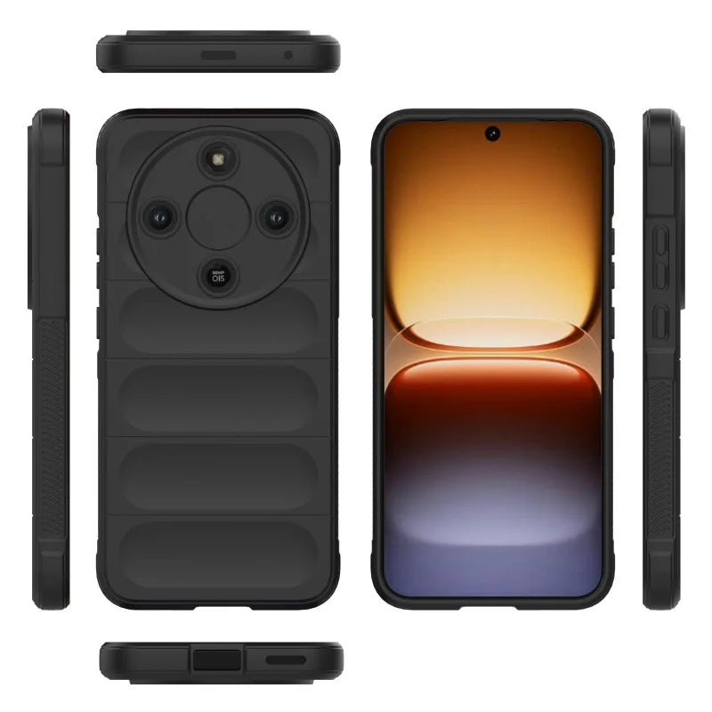 WANLONFENG For Honor Magic8 Lite 5G / Honor X70 5G / Honor X9d 5G TPU Case  HD Series Anti Slip Phone Cover with Tempered Glass - Black - 3