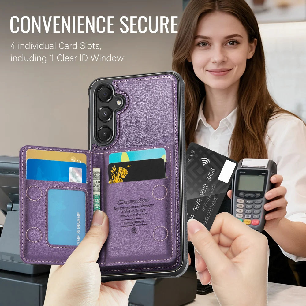 CASEME For Samsung Galaxy A35 5G / Galaxy A55 5G Magnetic Case  ME80 Series Leather PC TPU Phone Cover with Detachable Wallet - Purple - 4