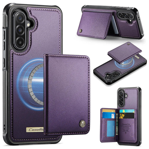 CASEME For Samsung Galaxy A56 5G Magnetic Case  ME80 Series Leather PC TPU Phone Cover with Detachable Wallet - Purple - 1