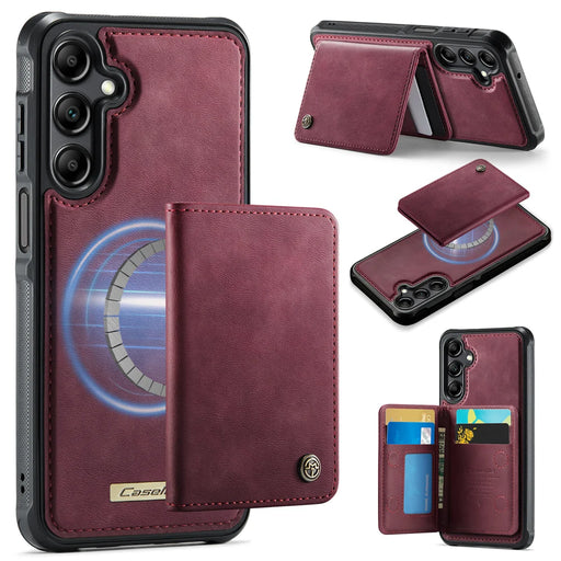 CASEME For Samsung Galaxy A14 4G / Galaxy M44 5G / Galaxy A14 5G Magnetic Case  ME80 Series Leather PC TPU Phone Cover with Detachable Wallet - Red - 1