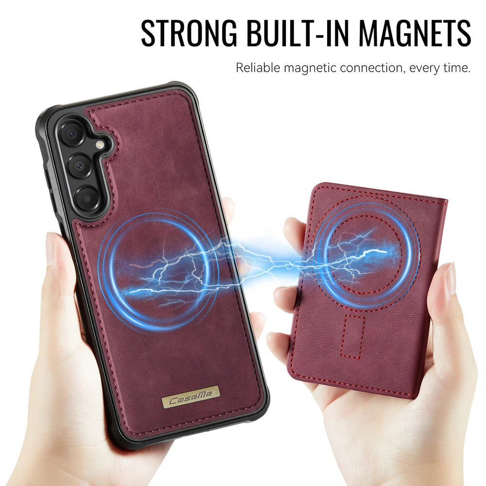 CASEME For Samsung Galaxy A16 4G / Galaxy A16 5G Magnetic Case  ME80 Series Leather PC TPU Phone Cover with Detachable Wallet - Red - 6