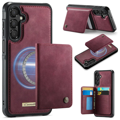 CASEME For Samsung Galaxy A18 5G / A18 4G / A17 5G / A17 4G Magnetic Case  ME80 Series Leather PC TPU Phone Cover with Detachable Wallet - Red - 1