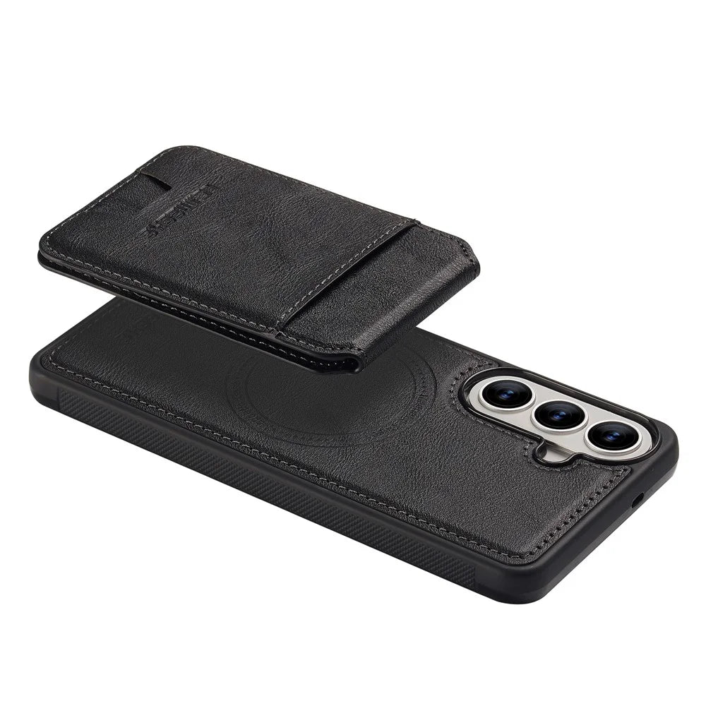 LC.IMEEKE L3 For Samsung Galaxy S26 Magnetic Case Detachable Card Holder Leather TPU Mobile Cover - Black - 4