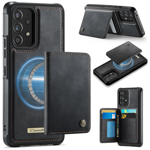 CASEME For Samsung Galaxy A53 5G Magnetic Case  ME80 Series Leather PC TPU Phone Cover with Detachable Wallet - Black - 1