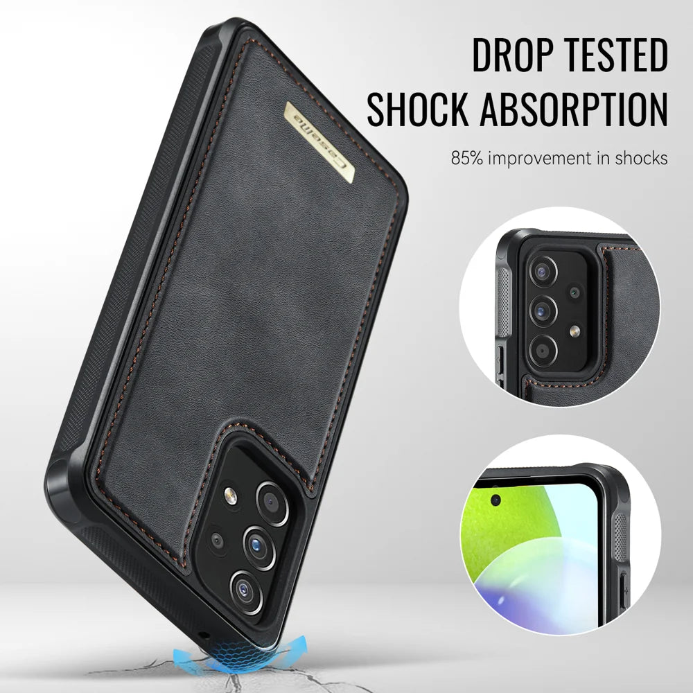 CASEME For Samsung Galaxy A53 5G Magnetic Case  ME80 Series Leather PC TPU Phone Cover with Detachable Wallet - Black - 7