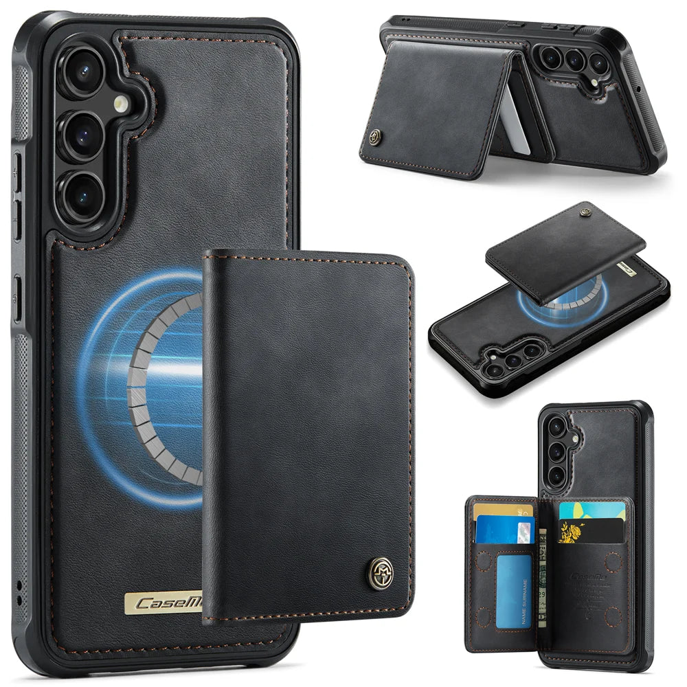 CASEME For Samsung Galaxy A54 5G Magnetic Case  ME80 Series Leather PC TPU Phone Cover with Detachable Wallet - Black - 1