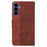 For Samsung Galaxy A37 5G Case Geometry Pattern Leather Wallet Phone Cover with Wrist Strap - Brown - 7