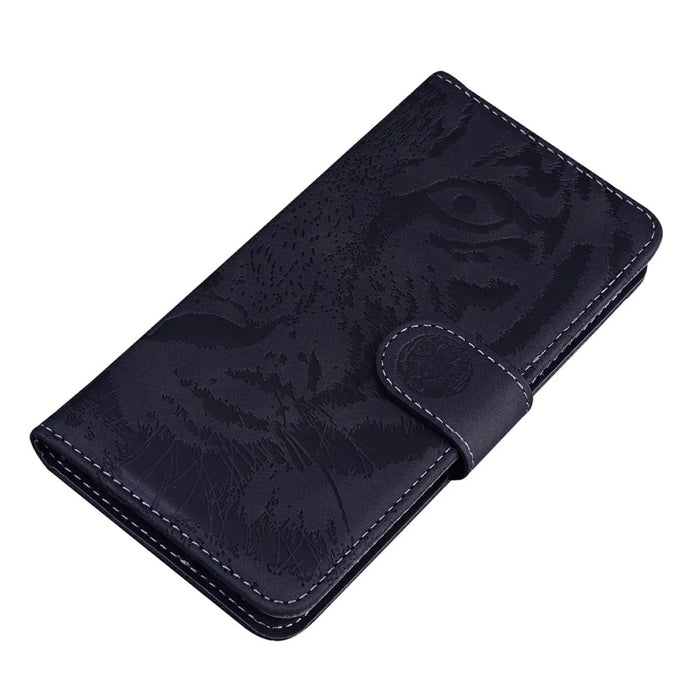For Samsung Galaxy A37 5G Case Tiger Imprint Leather Wallet Phone Cover - Black - 4