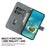 For Samsung Galaxy A37 5G Wallet Case Pattern Printing Leather Stand Phone Cover with Strap - Ink Blue Flower - 2