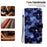 For Samsung Galaxy A37 5G Wallet Case Pattern Printing Leather Stand Phone Cover with Strap - Ink Blue Flower - 4
