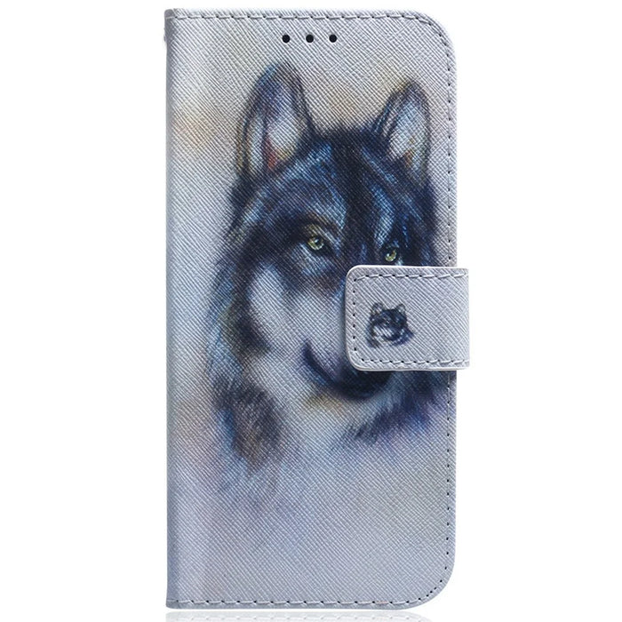 For Samsung Galaxy A57 5G Wallet Case Pattern Print Leather Phone Cover - Wolf - 6