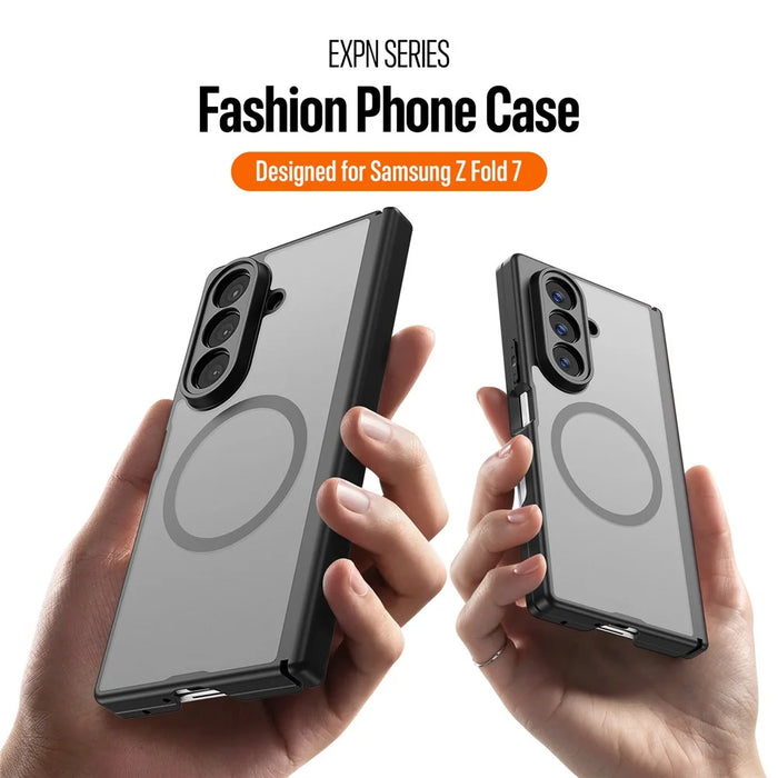 DUX DUCIS Expn Series For Samsung Galaxy Z Fold7 5G Magnetic Case PC + TPU Phone Back Cover - Black - 5