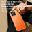 For iPhone 16 Pro Case Compatible with MagSafe Rotating Kickstand Litchi Texture PC TPU Phone Cover - Orange - 4