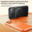 For iPhone 17 Pro Max Case Compatible with MagSafe Rotating Kickstand Litchi Texture PC TPU Phone Cover - Orange - 5