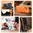 For iPhone 17 Pro Max Case Compatible with MagSafe Rotating Kickstand Litchi Texture PC TPU Phone Cover - Orange - 7