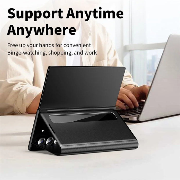 For Samsung Galaxy Z Fold5 5G Case Smart View Window Leather Phone Cover - Black - 4