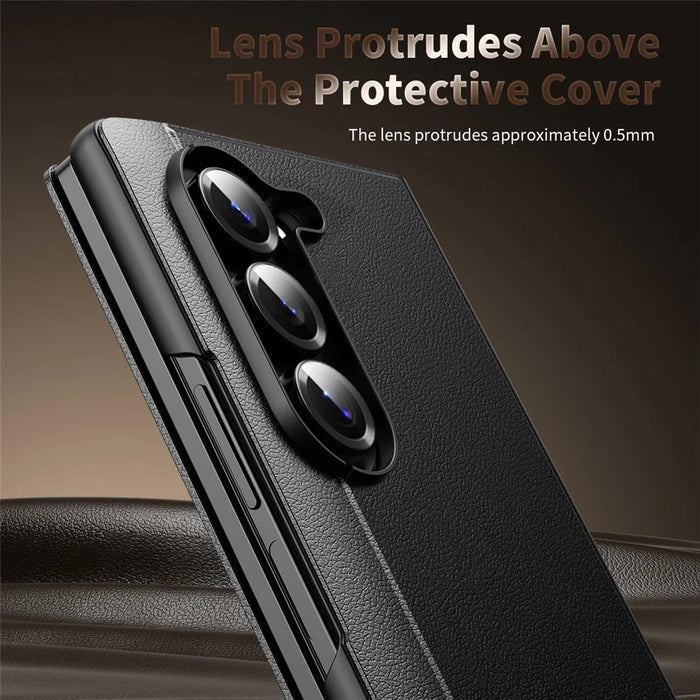 For Samsung Galaxy Z Fold5 5G Case Smart View Window Leather Phone Cover - Black - 5