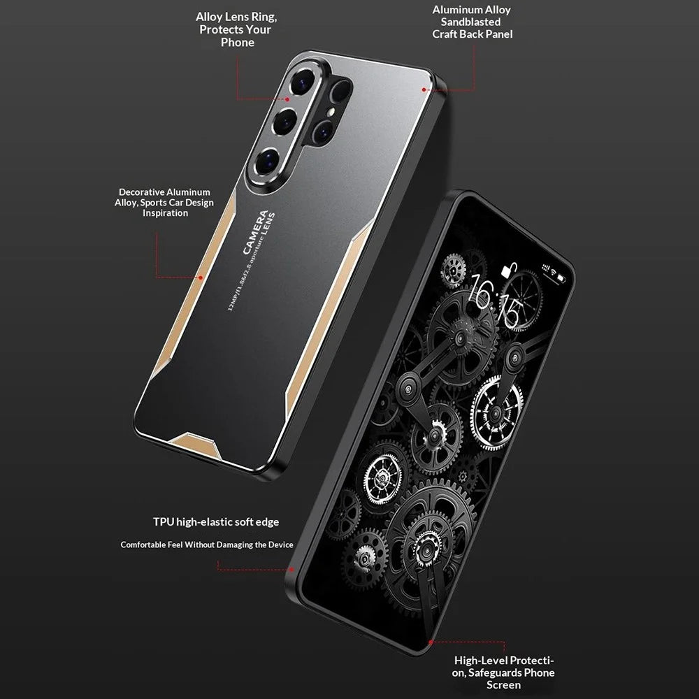 For Samsung Galaxy S26 Ultra Phone Case Aluminium Alloy TPU PC Back Cover - Gold - 3
