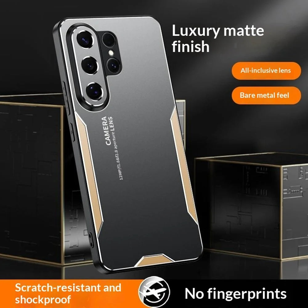 For Samsung Galaxy S26 Ultra Phone Case Aluminium Alloy TPU PC Back Cover - Gold - 4
