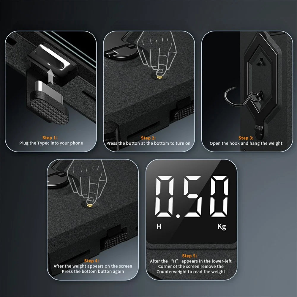 For iPhone 17 Pro Max Case Hexagonal Kickstand Shockproof TPU PC Matte Phone Cover with Integrated Scale Hook - Black - 4