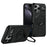 For iPhone 16 Pro Case Hexagonal Kickstand Shockproof TPU PC Matte Phone Cover with Integrated Scale Hook - Black - 1