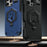 For iPhone 16 Pro Case Hexagonal Kickstand Shockproof TPU PC Matte Phone Cover with Integrated Scale Hook - Black - 5
