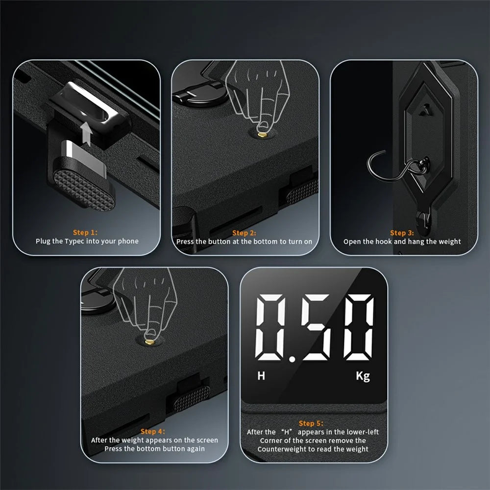 For iPhone 16 Pro Max Case Hexagonal Kickstand Shockproof TPU PC Matte Phone Cover with Integrated Scale Hook - Black - 4
