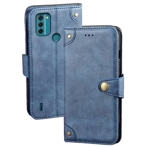 IDEWEI For Nokia C31 4G Protective Phone Case Fine Texture PU Leather Scratch-resistant Flip Wallet Cover Stand - Blue - 1