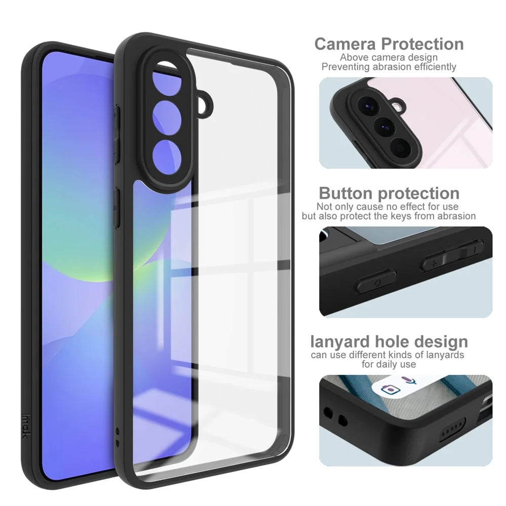 IMAK UX-9A Series For Samsung Galaxy A37 5G Case TPU PC Phone Cover Reinforced Corners - Transparent - 4
