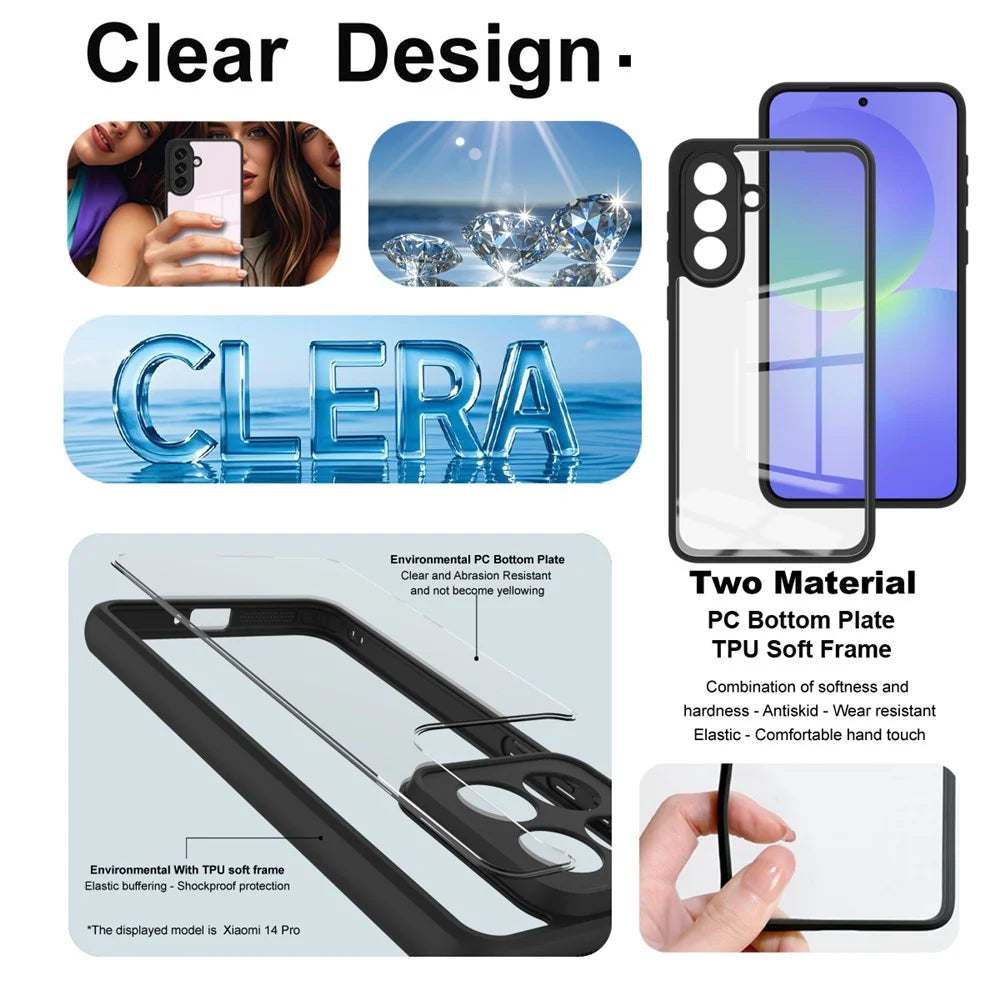 IMAK UX-9A Series For Samsung Galaxy A37 5G Case TPU PC Phone Cover Reinforced Corners - Transparent - 6