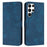 For Samsung Galaxy S26 Ultra Case Solid Color Leather Wallet Protective Phone Cover - Blue - 1