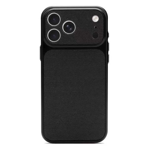 For iPhone 17 Pro Max Magnetic Case Fabric Texture PC Anti-Scratch Phone Cover Compatible with MagSafe - Black - 1