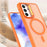 For Samsung Galaxy A34 5G Magnetic Case Foldable Kickstand Matte PC + TPU Phone Cover - Orange - 2