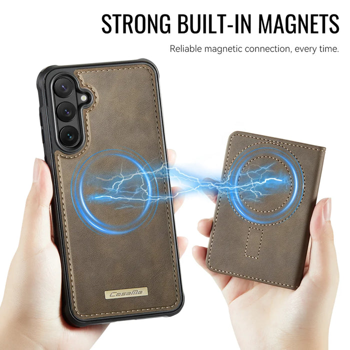 CASEME For Samsung Galaxy S26+ Magnetic Case  ME80 Series Leather PC TPU Phone Cover with Detachable Wallet - Coffee - 3