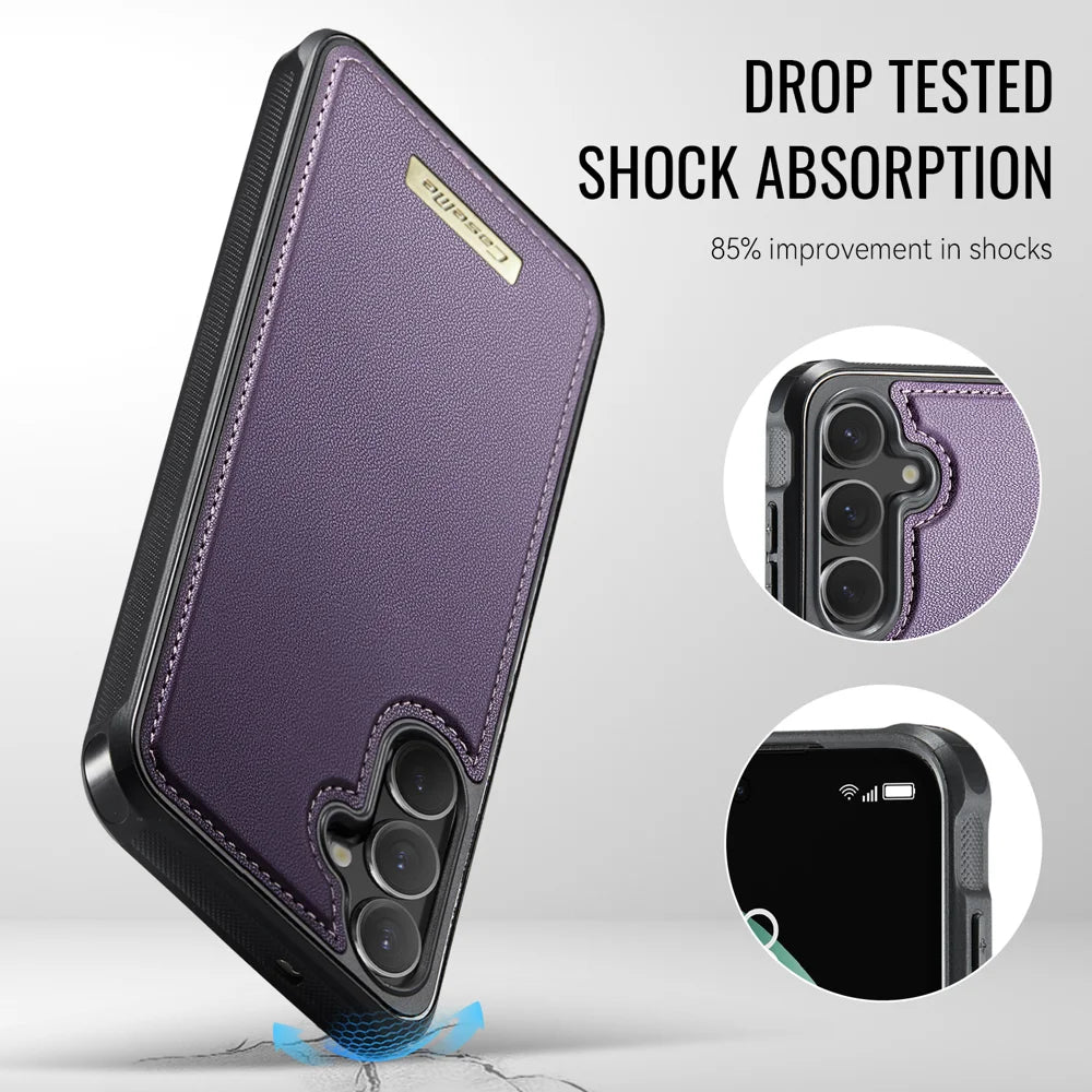 CASEME For Samsung Galaxy S24+ / Galaxy S25+ Magnetic Case  ME80 Series Leather PC TPU Phone Cover with Detachable Wallet - Purple - 7