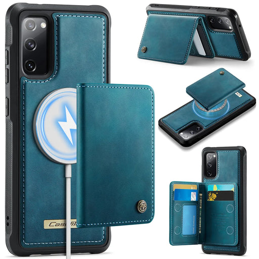 CASEME For Samsung Galaxy S20 FE 5G Magnetic Case  ME80 Series Leather PC TPU Phone Cover with Detachable Wallet - Green - 1